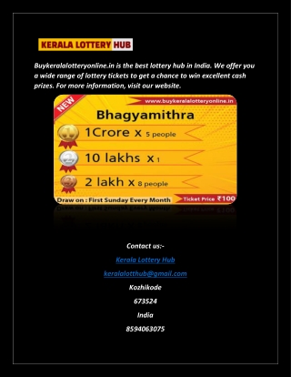 Buy Kerala Lottery Online | Buykeralalotteryonline.in