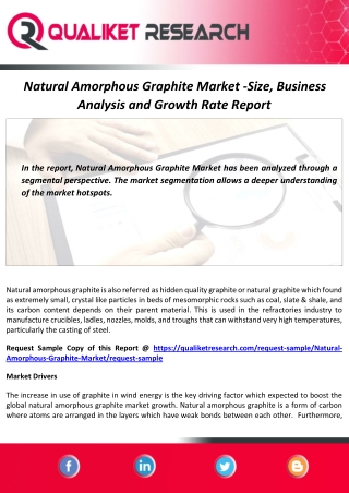 Natural Amorphous Graphite Market 2020 - Size, Analysis and Forecast Report