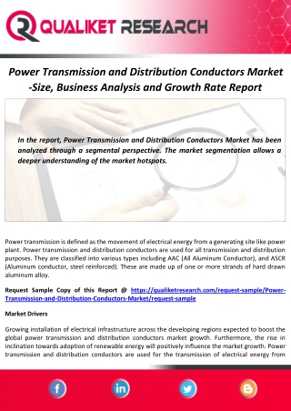 Power Transmission and Distribution Conductors Market Size and Forecast Report