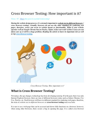 Cross Browser Testing: How important is it?