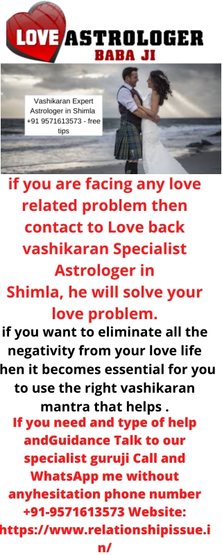 Lost Love back Vashikaran Specialist in Shimla - Relationship tips