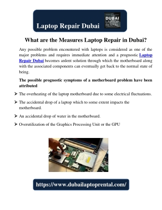 What are the Measures Laptop Repair in Dubai?