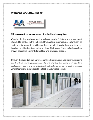 All you need to know about the bollards suppliers