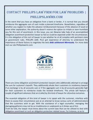 Contact Phillips Law Firm For Law Problems | Phillipslawmn.com