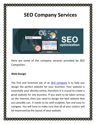 SEO Company Services