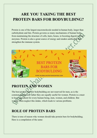 ARE YOU TAKING THE BEST PROTEIN BARS FOR BODYBULDING?