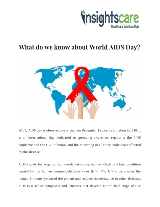 What do we know about World AIDS Day? - Insights Care