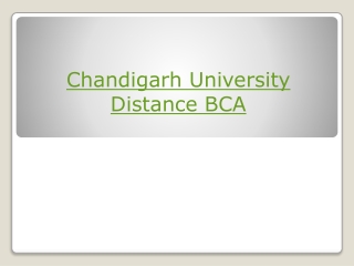 CHANDIGARH UNIVERSITY DISTANCE BCA