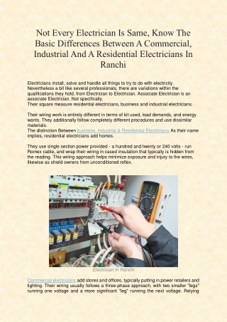 Book Best Electricians in Ranchi - Online Electrician Services