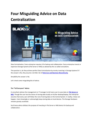 Four Misguiding Advice on Data Centralization