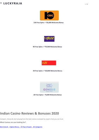 Indian Casino Reviews & Bonuses 2020