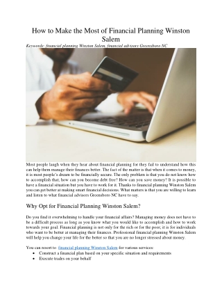 How to Make the Most of Financial Planning Winston Salem