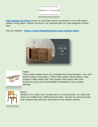 Teak Outdoor Furniture