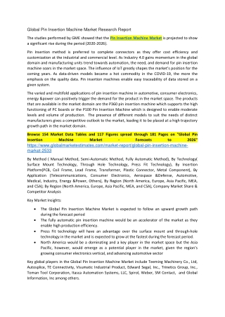 COVID-19 Impact on Global Pin Insertion Machine Market