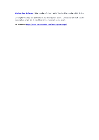 Marketplace Software | Marketplace Script | Multi Vendor Marketplace PHP Script