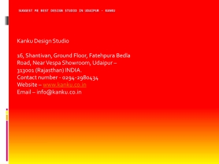 Suggest Me Best Design Studio in Udaipur - Kanku