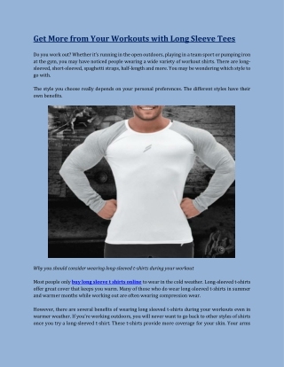 Get More from Your Workouts with Long Sleeve Tees