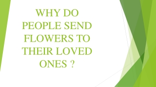 WHY DO  PEOPLE SEND  FLOWERS TO  THEIR LOVED  ONES ?