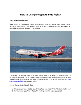 How to Change Virgin Atlantic Flight?