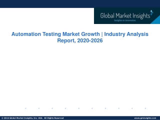 Automation Testing Market Trends, Analysis & Forecast,2026