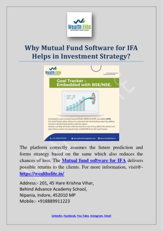 Why Mutual Fund Software for IFA Helps in Investment Strategy?