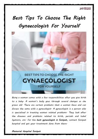 Best Tips To Choose The Right Gynaecologist For Yourself