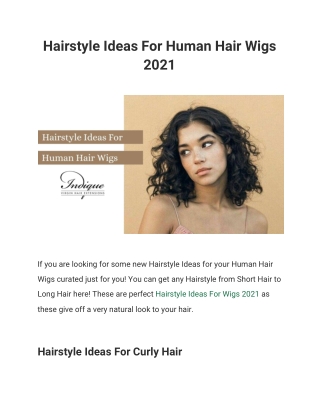 Hairstyle Ideas For Human Hair Wigs 2021