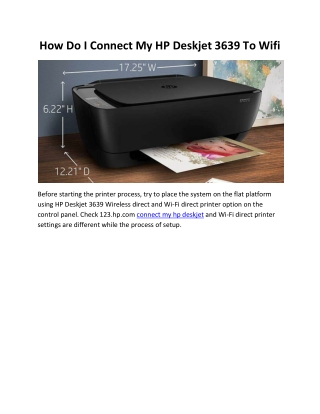 How Do I Connect My HP Deskjet 3639 To Wifi