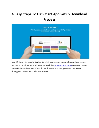 4 Easy Steps To HP Smart App Setup Download Process