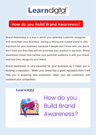 How do you Build Brand Awareness?