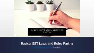 Basics: GST Laws and Rules Part -1