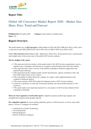 AD Converters Market Report 2020