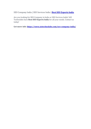 SEO Company India | SEO Services India | Best SEO Experts India