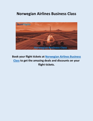 Norwegian Airlines Business Class