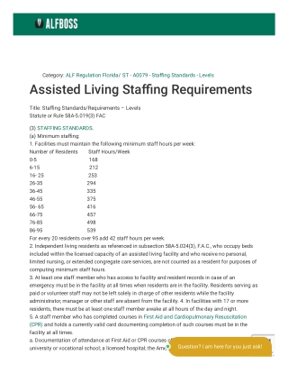 Assisted Living Staffing Requirements