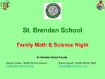 St. Brendan School Family Math Science Night