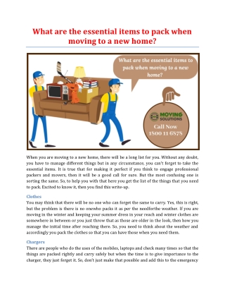 What are the essential items to pack when moving to a new home?