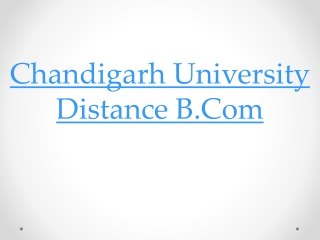 CHANDIGARH UNIVERSITY DISTANCE B.COM