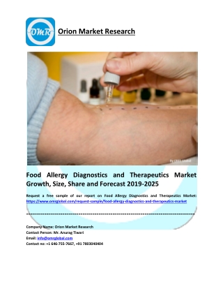 Food Allergy Diagnostics and Therapeutics Market Research and Forecast 2019-2025