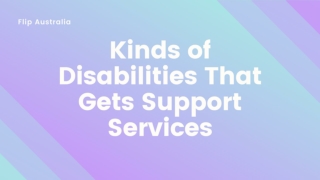 Kinds of Disabilities That Gets Support Services