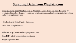 Scraping Data from Wayfair.com