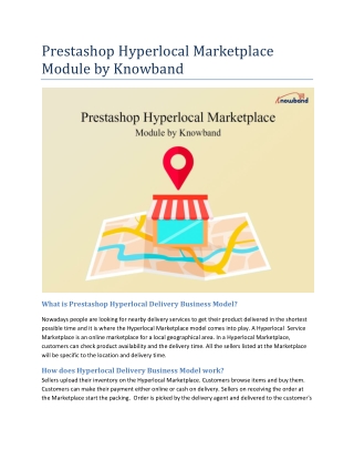 Prestashop Hyperlocal Marketplace Module by Knowband