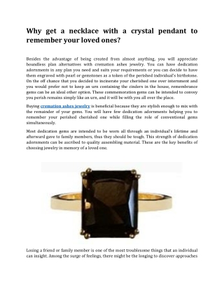 Cremation jewelry for pet’s ashes