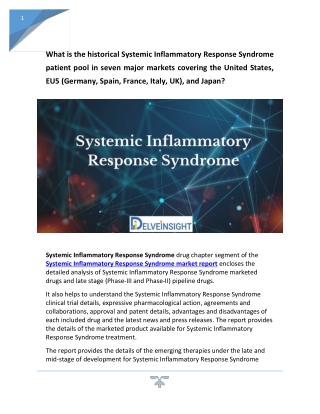 Systemic Inflammatory Response Syndrome