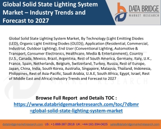 Global Solid State Lighting System Market Unbelievable Growth, Rising Trend, Competitor Insights, Revenue & Investment O