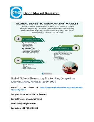 Global Diabetic Neuropathy Market Size, Competitive Analysis, Share, Forecast- 2019-2025