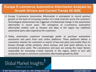 Europe E-commerce Automotive Aftermarket Study by Competitive Analysis and Future Prospects to 2026