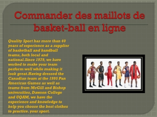 Commander des maillots de basket-ball en ligne