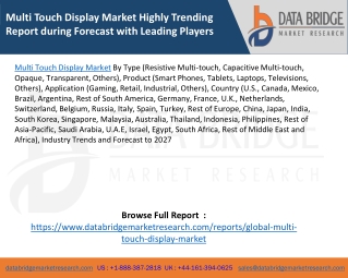 Multi Touch Display Market Highly Trending Report during Forecast with Leading Players