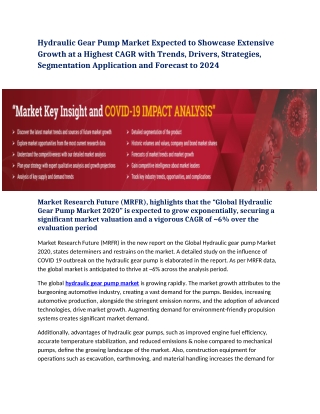 Hydraulic Gear Pump Market